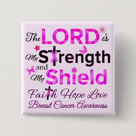 Bóton Quadrado 5.08cm O LORD é a minha força