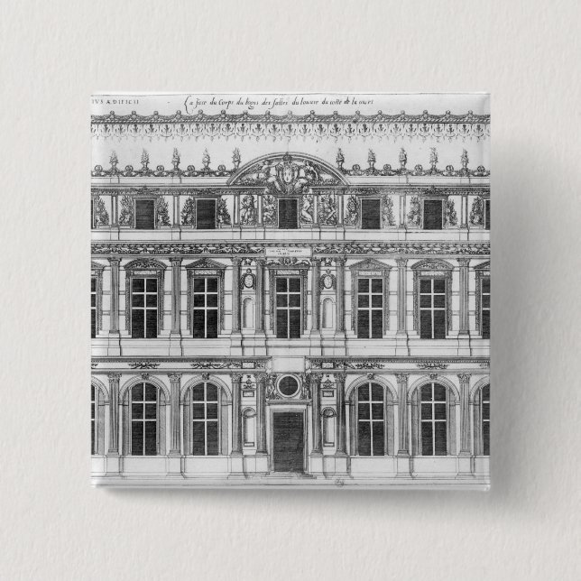 Bóton Quadrado 5.08cm O Louvre (Frente)