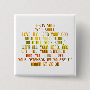 Bóton Quadrado 5.08cm O maior mandamento
