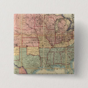 Bóton Quadrado 5.08cm O Mapa Ferroviário e Militar de Colton
