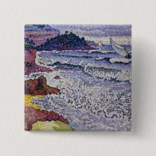 Bóton Quadrado 5.08cm O mar picado, 1902-3