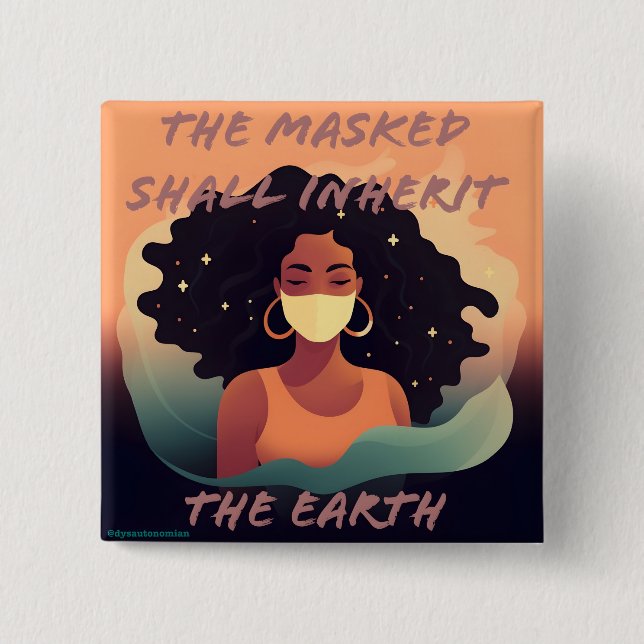 Bóton Quadrado 5.08cm o mascarado herdará o botão terrestre (Frente)