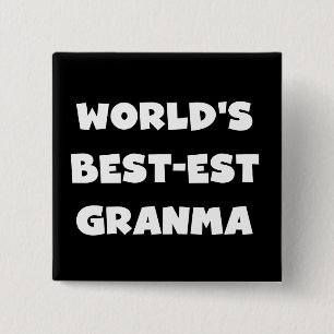 Bóton Quadrado 5.08cm O melhor granma preto e branco do mundo