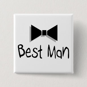 Bóton Quadrado 5.08cm O melhor homem (laço 1)