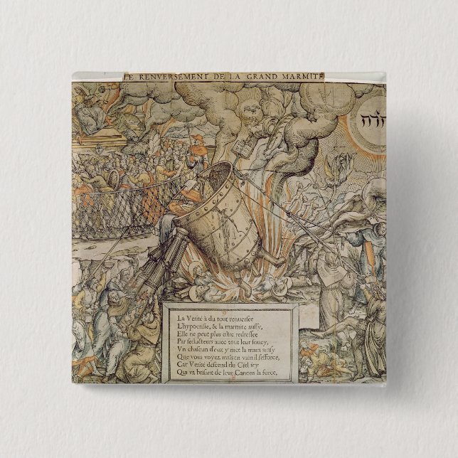 Bóton Quadrado 5.08cm O melting pot Toppling (Frente)