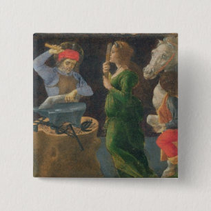 Bóton Quadrado 5.08cm O milagre de St. Eligius, painel do predella do th