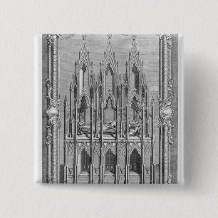 Bóton Quadrado 5.08cm O monumento de Edward II