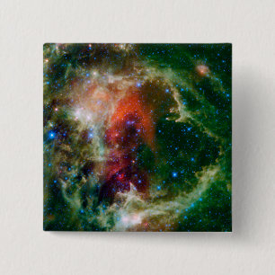 Bóton Quadrado 5.08cm O mosaico é da nebulosa da alma