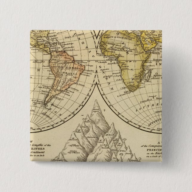 Bóton Quadrado 5.08cm O Mundo (Frente)