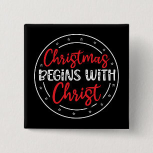 Bóton Quadrado 5.08cm O Natal Começa Com Cristo-65772