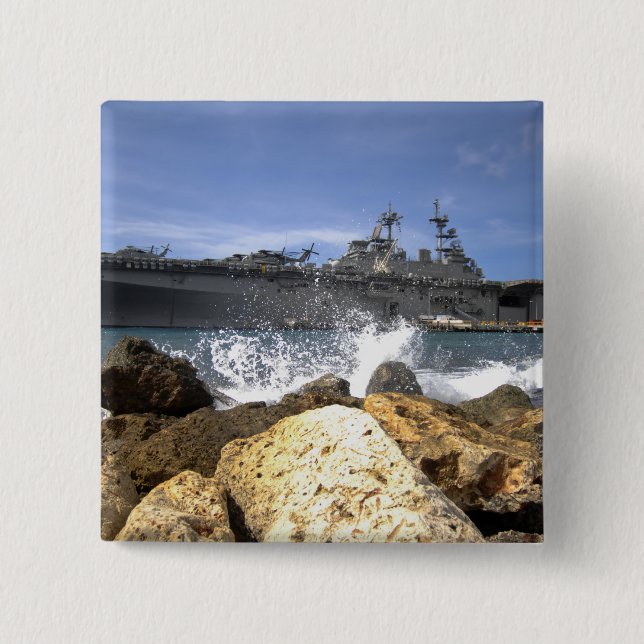 Bóton Quadrado 5.08cm O navio de ataque anfíbio USS Kearsarge (Frente)