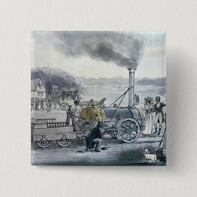 Bóton Quadrado 5.08cm O Northumbrian de Stephenson ' (Frente)