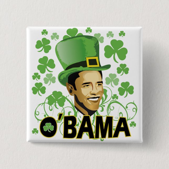 Bóton Quadrado 5.08cm O O'Bama 2009 de St Patrick (Frente)