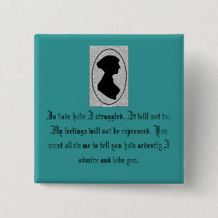 Bóton Quadrado 5.08cm O orgulho de Jane Austen