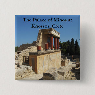 Bóton Quadrado 5.08cm O palácio de Minos em Knossos, Crete, PISCINA