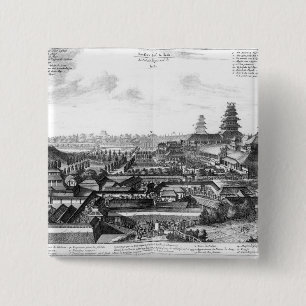 Bóton Quadrado 5.08cm O palácio imperial em Ido, Japão