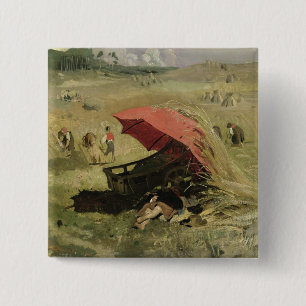 Bóton Quadrado 5.08cm O pára-sol vermelho, c.1860