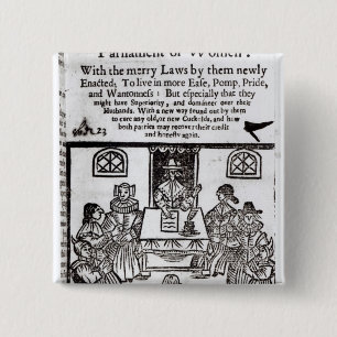 Bóton Quadrado 5.08cm O parlamento das mulheres, 1656