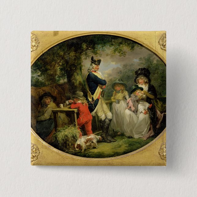 Bóton Quadrado 5.08cm O parque de St James (óleo em canvas) (Frente)