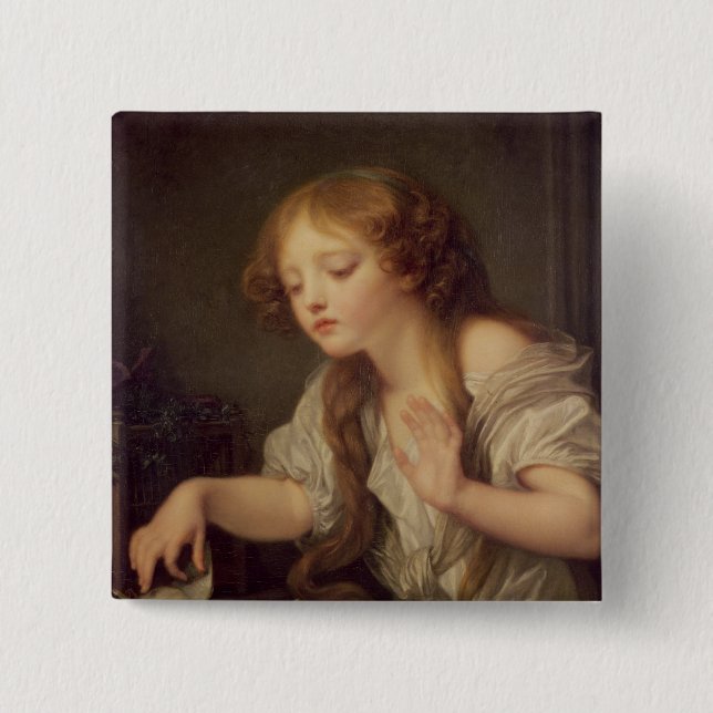 Bóton Quadrado 5.08cm O pássaro inoperante (Frente)