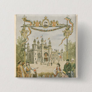 Bóton Quadrado 5.08cm O pavilhão búlgaro no universal