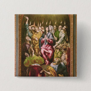Bóton Quadrado 5.08cm O Pentecost, c.1604-14