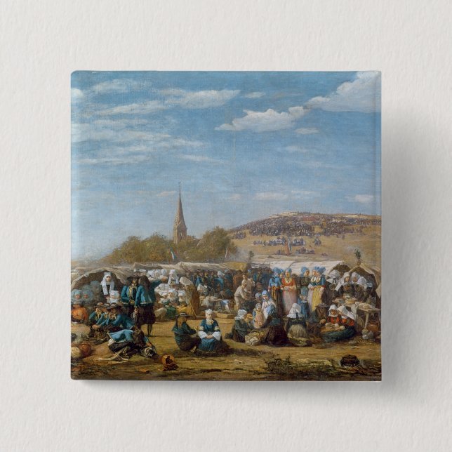 Bóton Quadrado 5.08cm O perdão do Sainte-Anne-La-Palud, Brittany (Frente)