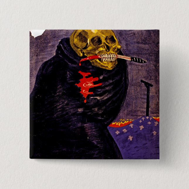 Bóton Quadrado 5.08cm O Perigo do Bolshevismo (Frente)