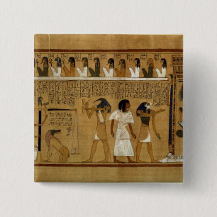 Bóton Quadrado 5.08cm O peso do coração contra a pena de Maat