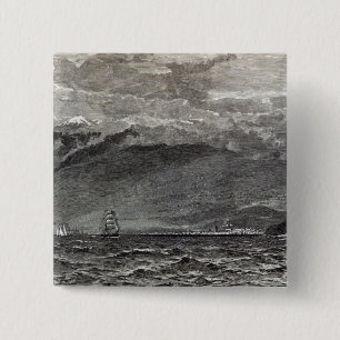 Bóton Quadrado 5.08cm O pico de Teneriffe, Sante Cruz