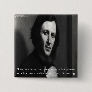 Bóton Quadrado 5.08cm O poeta perfeito de Deus Robert Browning