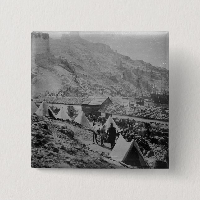 Bóton Quadrado 5.08cm O porto em Balaklava (Frente)