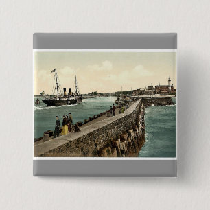 Bóton Quadrado 5.08cm O porto, Warnemunde, Rostock, Mecklenburg-Schwer