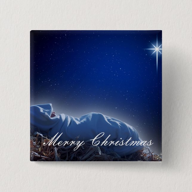 Bóton Quadrado 5.08cm O presente do Natal (Frente)