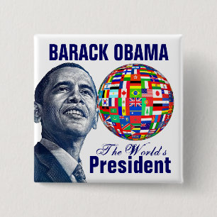 Bóton Quadrado 5.08cm O presidente do mundo