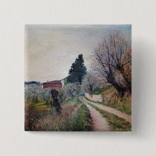 Bóton Quadrado 5.08cm O PRIMAVERA O MAIS ADIANTADO em VERNALESE/paisagem