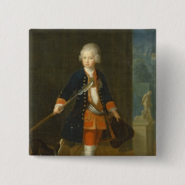 Bóton Quadrado 5.08cm O príncipe herdeiro Frederick II (Frente)