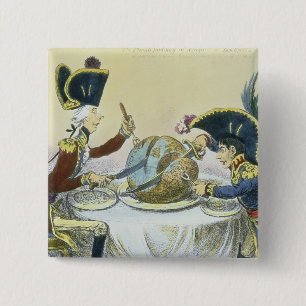 Bóton Quadrado 5.08cm O pudim de ameixa no perigo, 1805