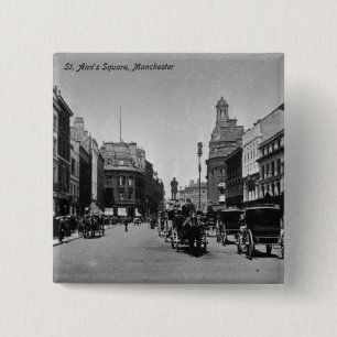 Bóton Quadrado 5.08cm O quadrado de St Ann, Manchester, c.1910