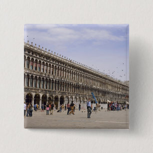 Bóton Quadrado 5.08cm O quadrado de St Mark, Veneza, Italia