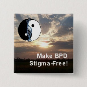 Bóton Quadrado 5.08cm O quadrado "faz o BPD Estigma-Livre!" Pin do