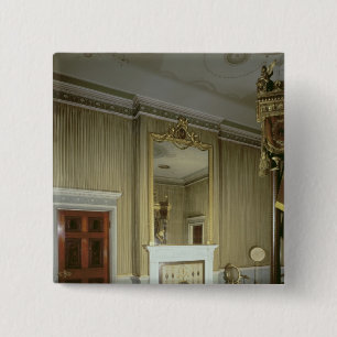 Bóton Quadrado 5.08cm O quarto com lareira projetou por Adam, c.1776