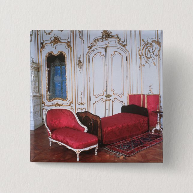 Bóton Quadrado 5.08cm O quarto de Elizabeth de Baviera (Frente)