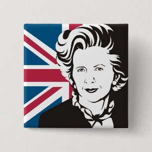 Bóton Quadrado 5.08cm O Reino Unido lamenta Margaret Thatcher, a dama de