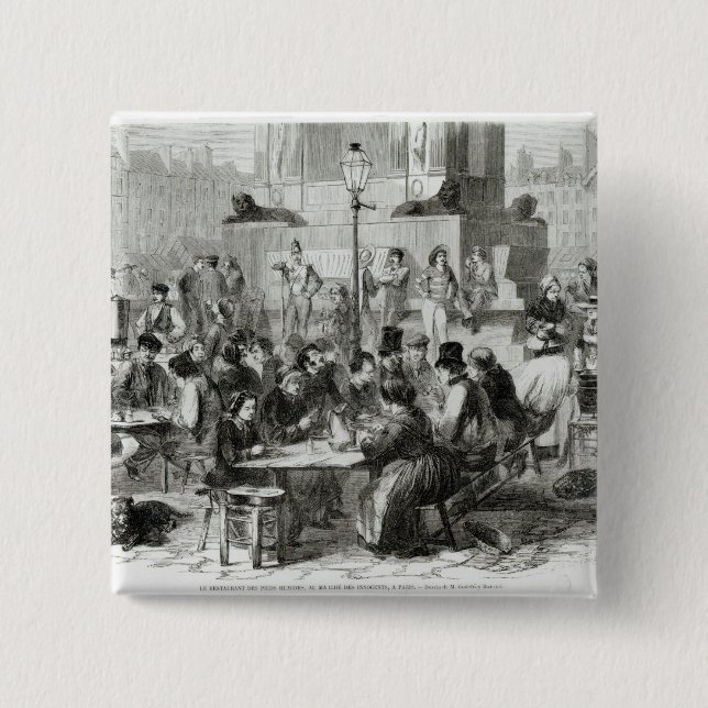 Bóton Quadrado 5.08cm O restaurante dos pés molhados (Frente)