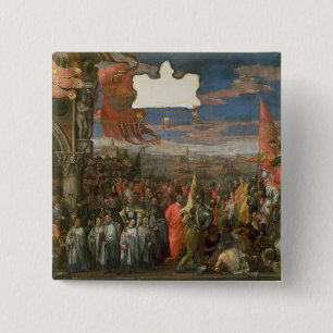 Bóton Quadrado 5.08cm O retorno de Andrea Contarini do Doge vitorioso