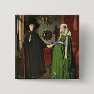 Bóton Quadrado 5.08cm O retrato de Giovanni Arnolfini