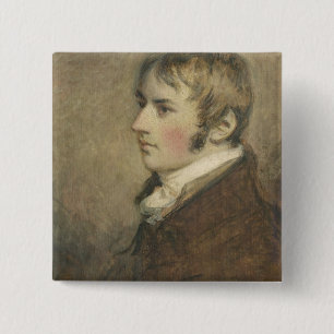 Bóton Quadrado 5.08cm O retrato de John Constable (1776-1837) envelheceu