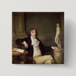 Bóton Quadrado 5.08cm O retrato presumiu ser Auguste Louis