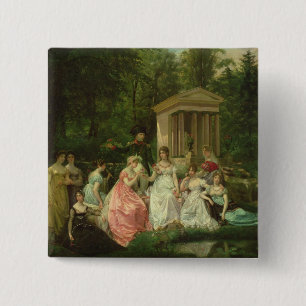 Bóton Quadrado 5.08cm O rosa de Malmaison, c.1867